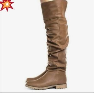 BAMBOO | NIB Over the Knee Riding Boots Brown